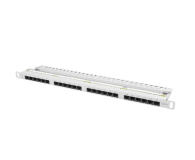 Lanberg Patchpanel 24p 19" 0,5U UTP 6 organizer (szary) - 457363 - zdjęcie 1